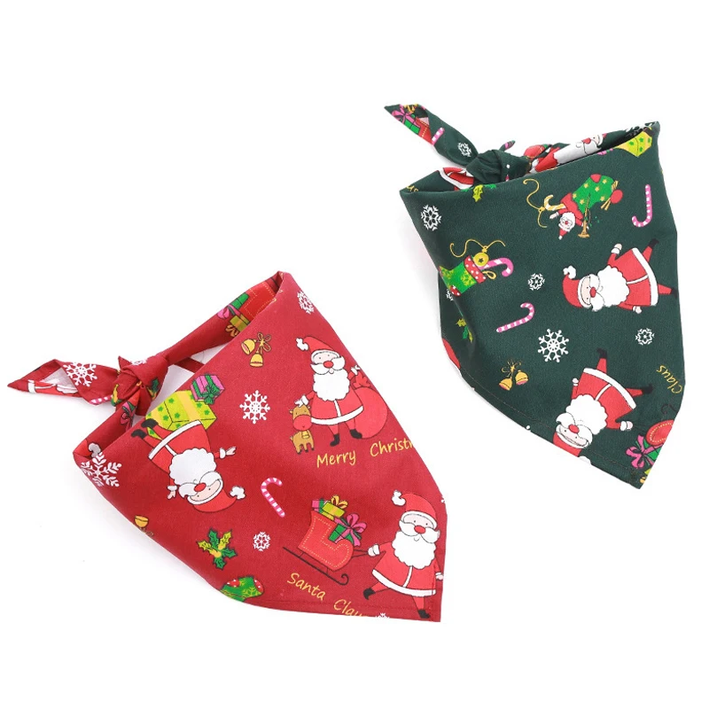 

Треугольный шарф для домашних животных, Рождественский шарф, моющаяся ткань, слюнявчик, тройной платок для кошек, собак, щенков, котят, товар...