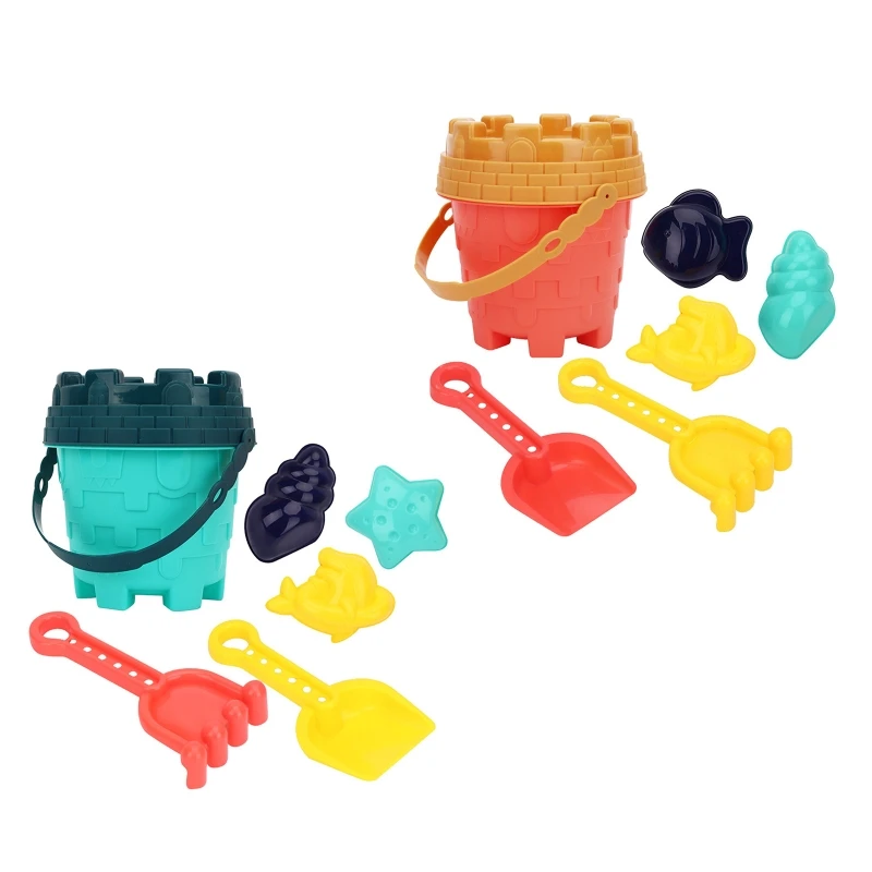 

5Pcs Children Sand Bucket Tool Beach Snow Summer Play Gift Backyard Game Supply 87HD
