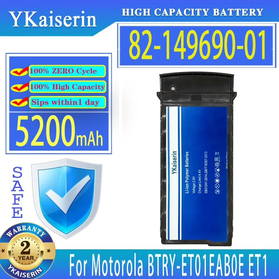 

Запасной аккумулятор ykaisсеребрин 5200 мАч 82-149690-01 8214969001 для Motorola Moto ZEBRA BTRY-ET01EAB0E ET1 вольт, Цифровые Батареи
