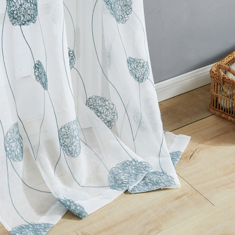 CDIY Белые занавески с вышивкой для окон в спальню гостиную кухню тонкие