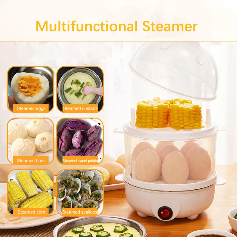 

Multi Function Egg Steamer Rapid Double Layer Egg Boiler Electric Egg Cooker Milk Steamer kitchen accessories Steam Eggs Machine