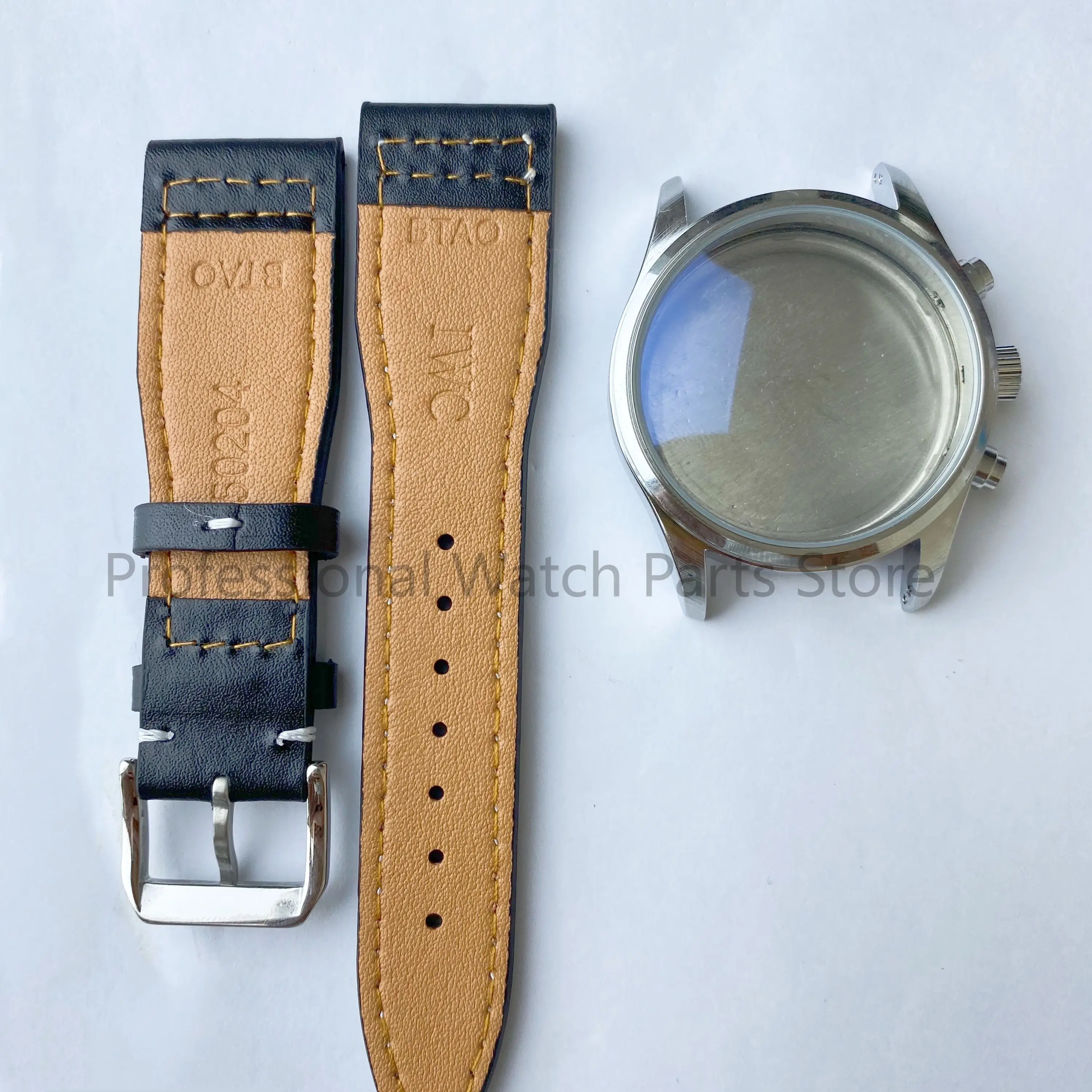 41mm Watch Accessories Set Case+Dial+Hands+Stainless steel Strap Comes with Free Multifunctional Chronograph Quartz Movement Set