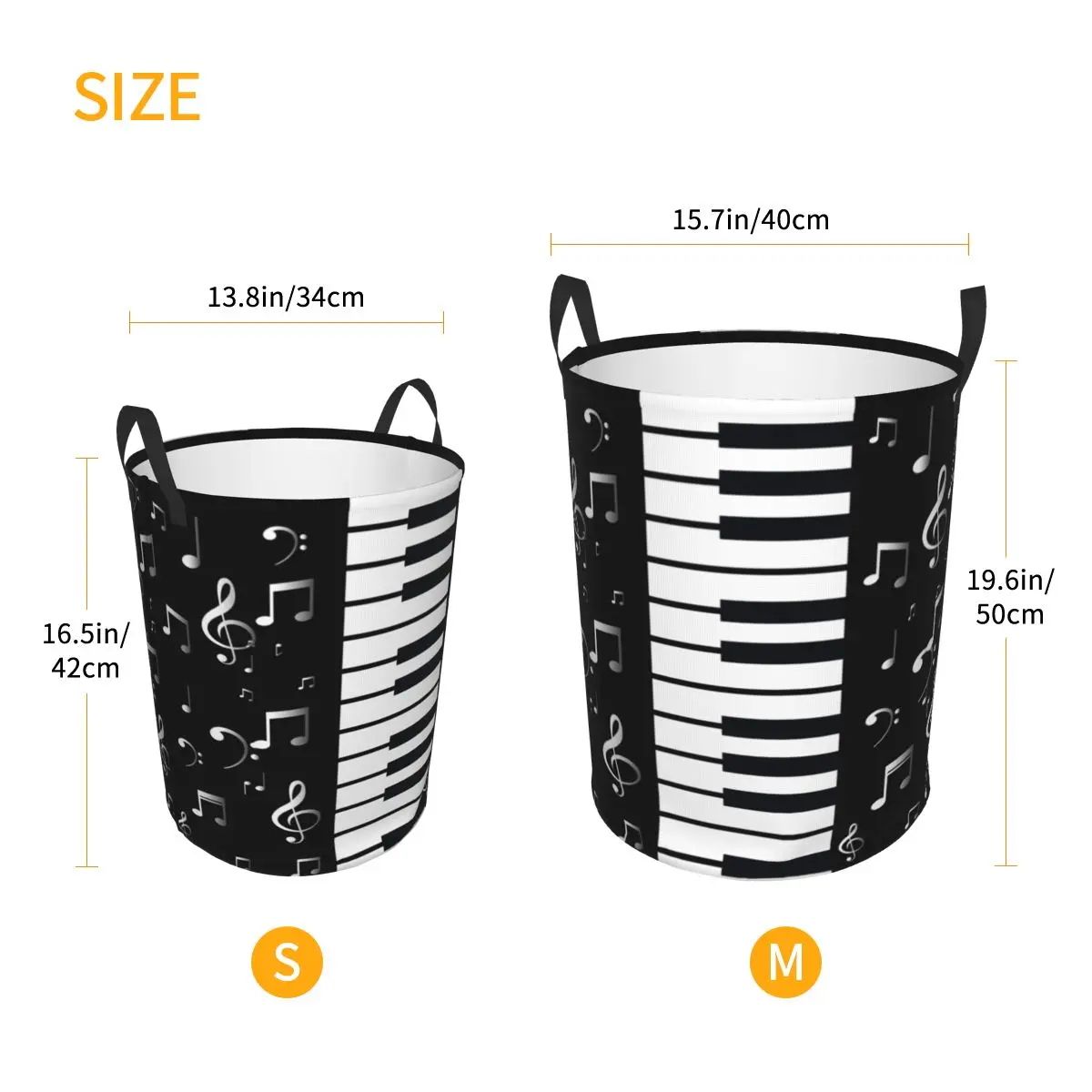 Изготовленная на заказ клавиатура фортепиано музыкальные ноты корзина для белья