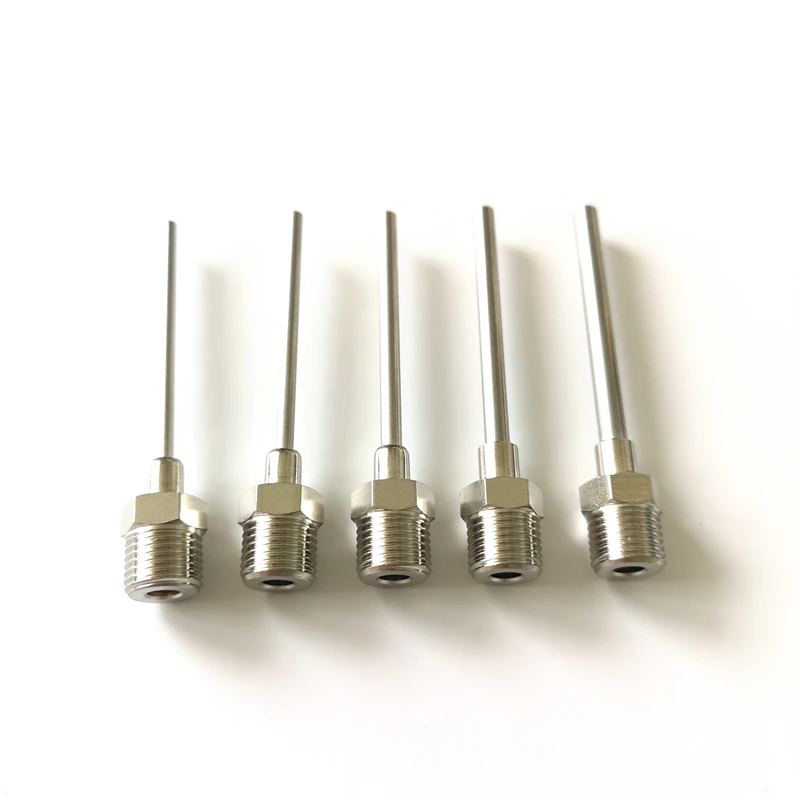 

Factory direct sales 10 pieces preferential metal adhesive distribution pin Luer lock M10x1 male thread, with blunt head pin