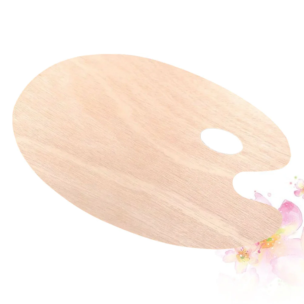 

1PC Painting Color Mixer Oval Color Mixing Board Oil Painting Acrylic Color Mixing Tray Wooden Paint Plate Portable Color