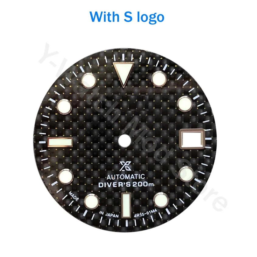 

Carbon fiber Dial Watch modified 29mm assembly Japan nh35 automatic movement single calendar window seiko Watch