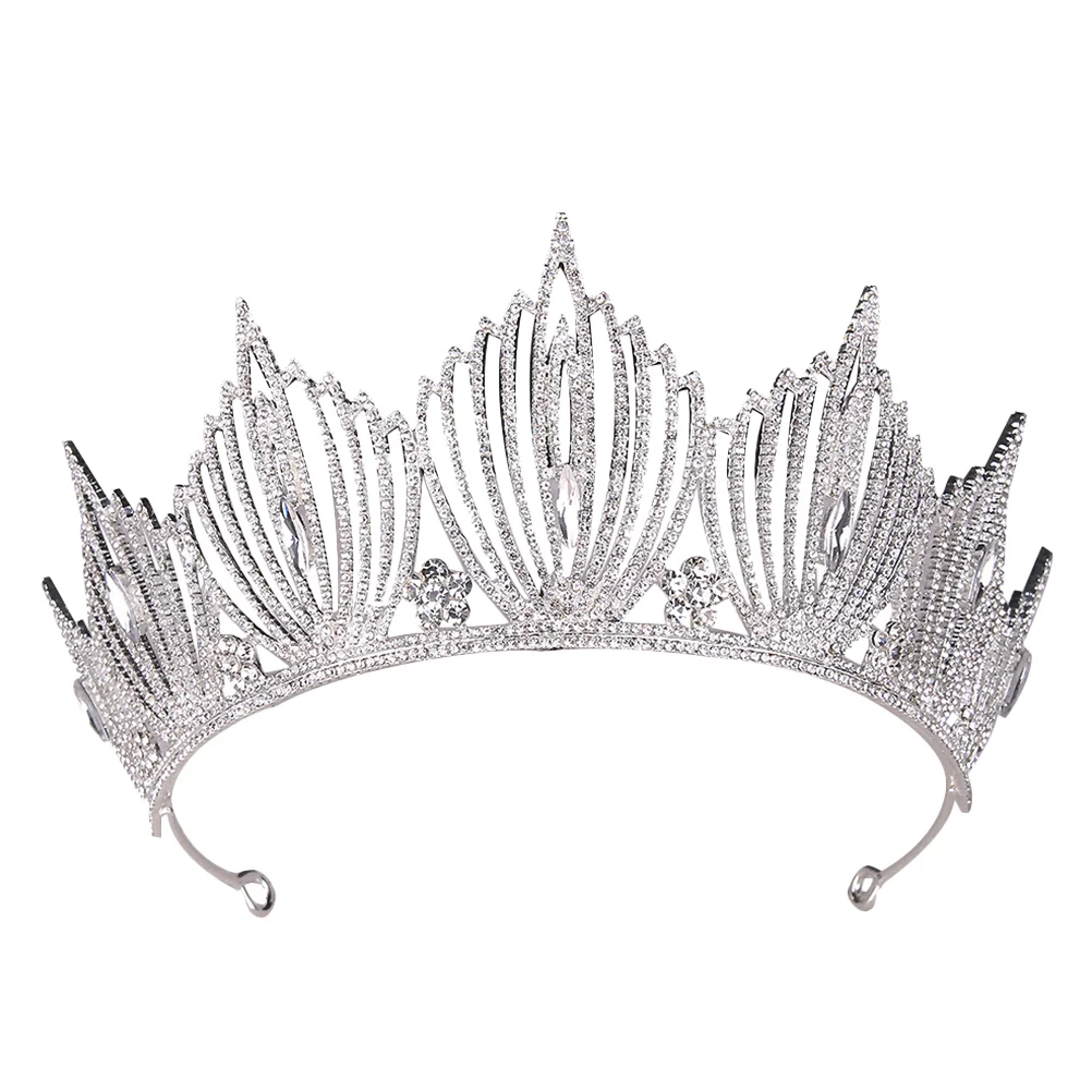 

1 шт. элегантная повязка на голову в стиле барокко Стразы Свадебный головной убор для невесты (белая стразы на серебряной основе)