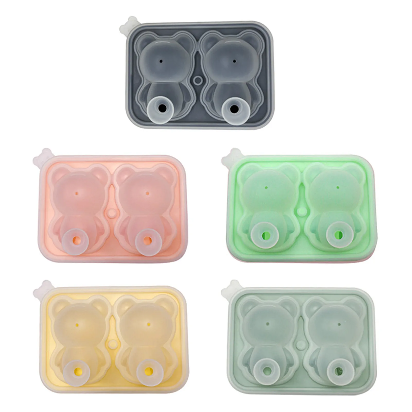 

Silicone DIY Ice Cube Tray Bear Shape Mould Reusable Food Grade Material Ice Mould for Home Kitchen Summer Supplies