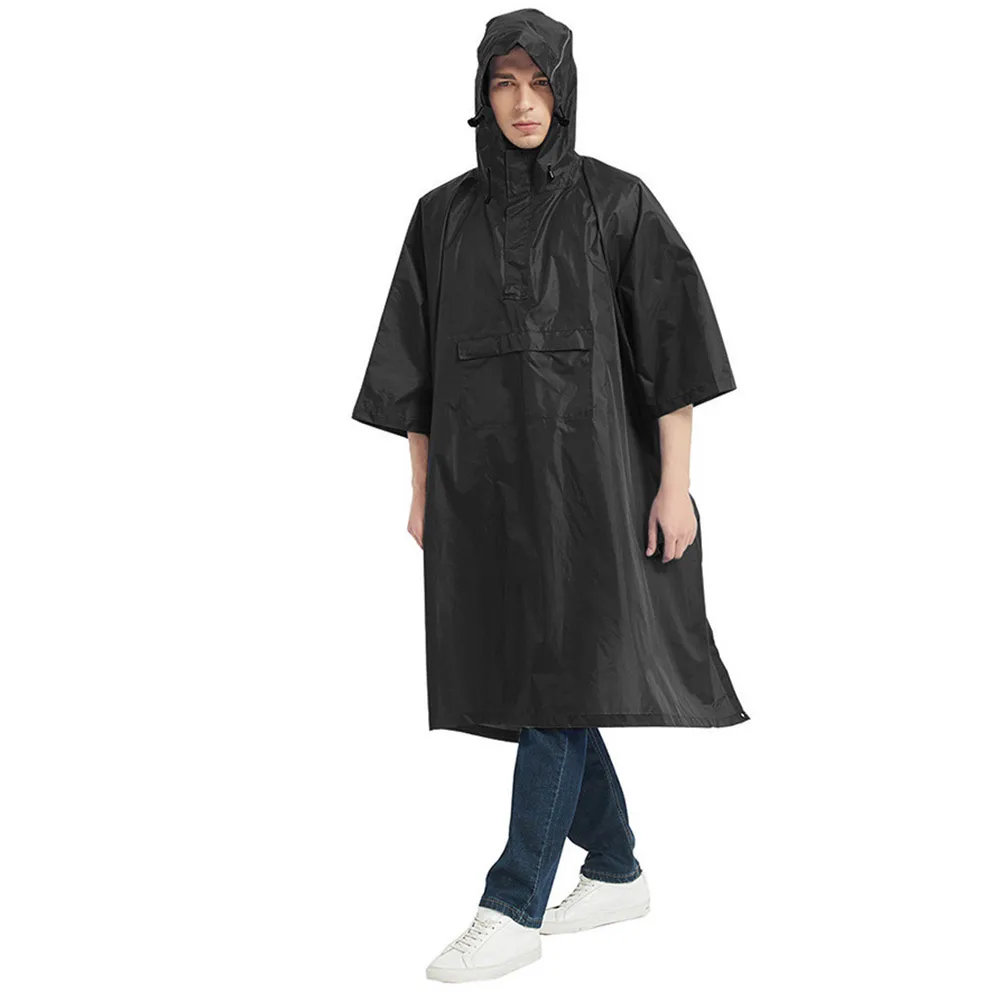 

1pc Unisex Lightweight Raincoat Thickened Functional Waterproof Rain Coat Camping Waterproof Rainwear Outdoor Tool 224x145cm