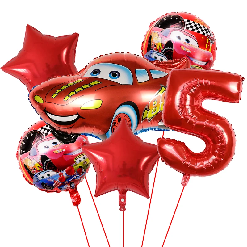 

6Pcs Cartoon Disney Cars Story Lightning McQueen Foil Balloon Children's Birthday Party Decoration Balloon