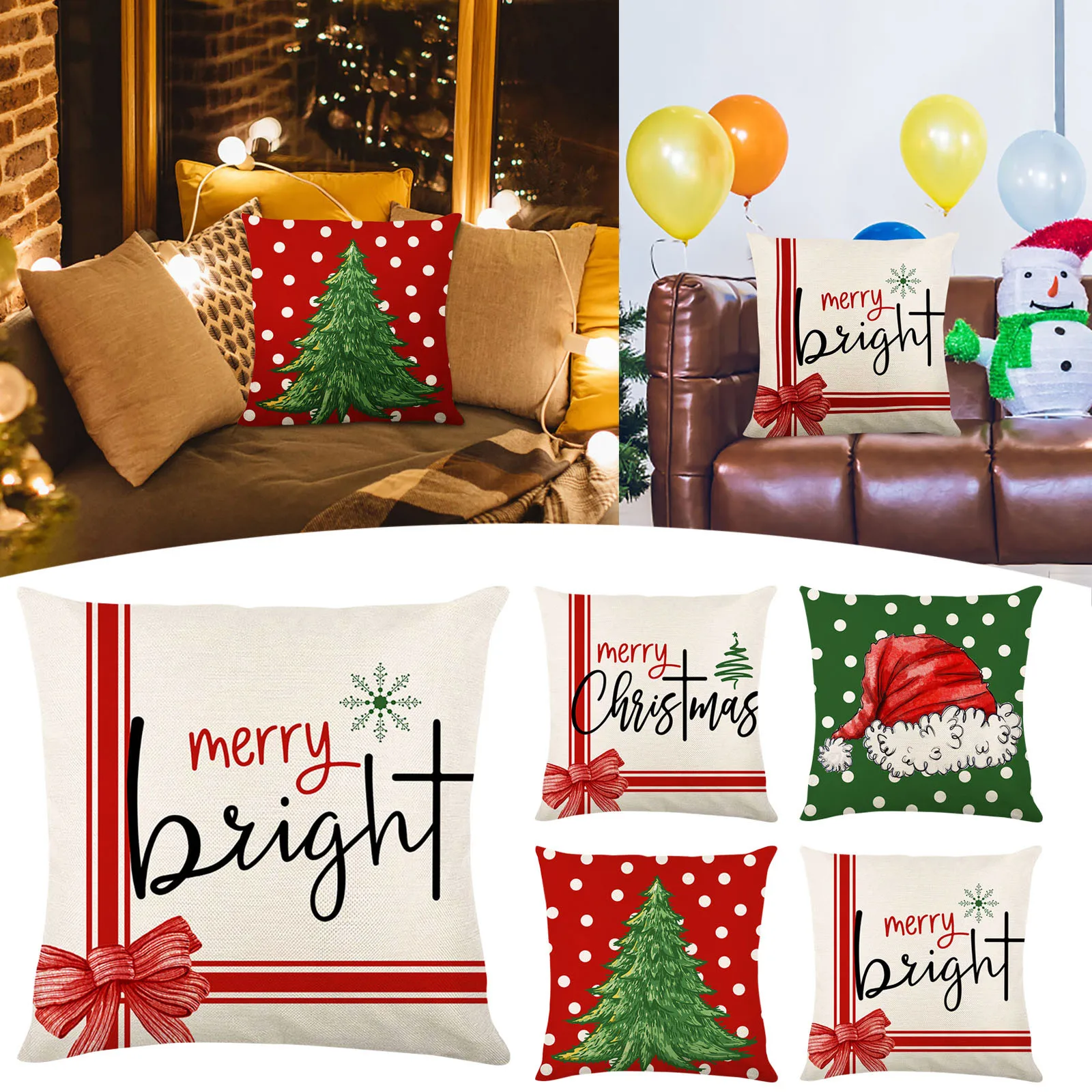 

Рождественские наволочки 18x18 дюймов рождественские украшения полосатые рождественские Подушки зимние праздничные диванные подушки 18x18