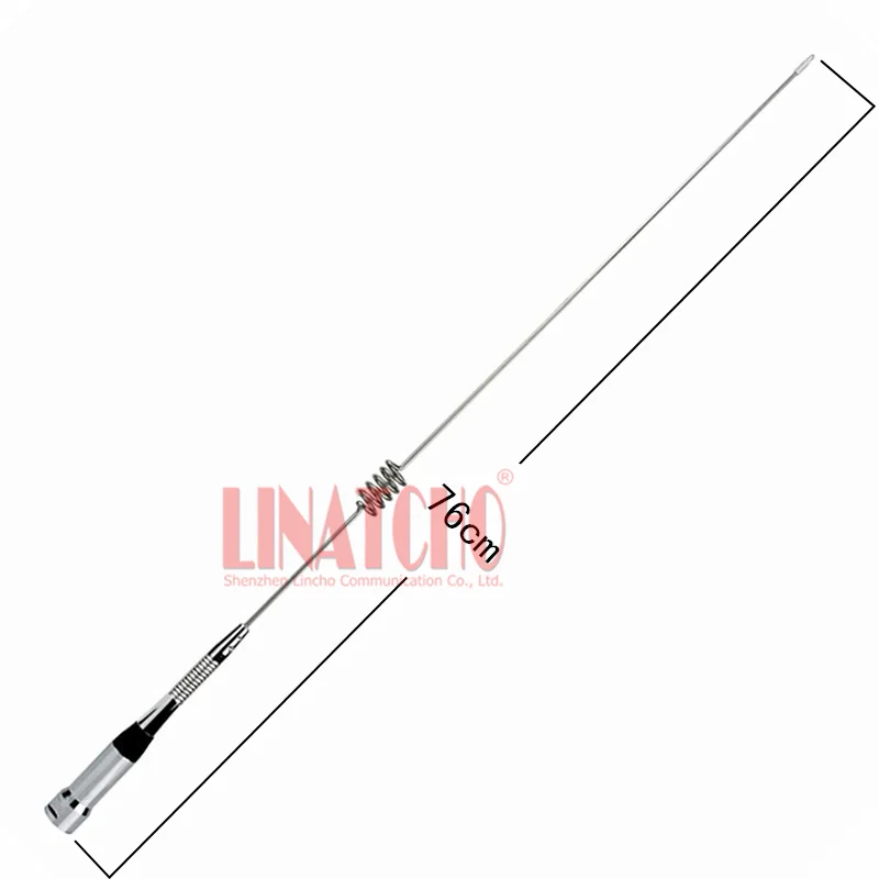 10A UHF 400-470MHz Stainless Steel High Gain Mobile Radio Whip PL259 Bottom Spring Antenna