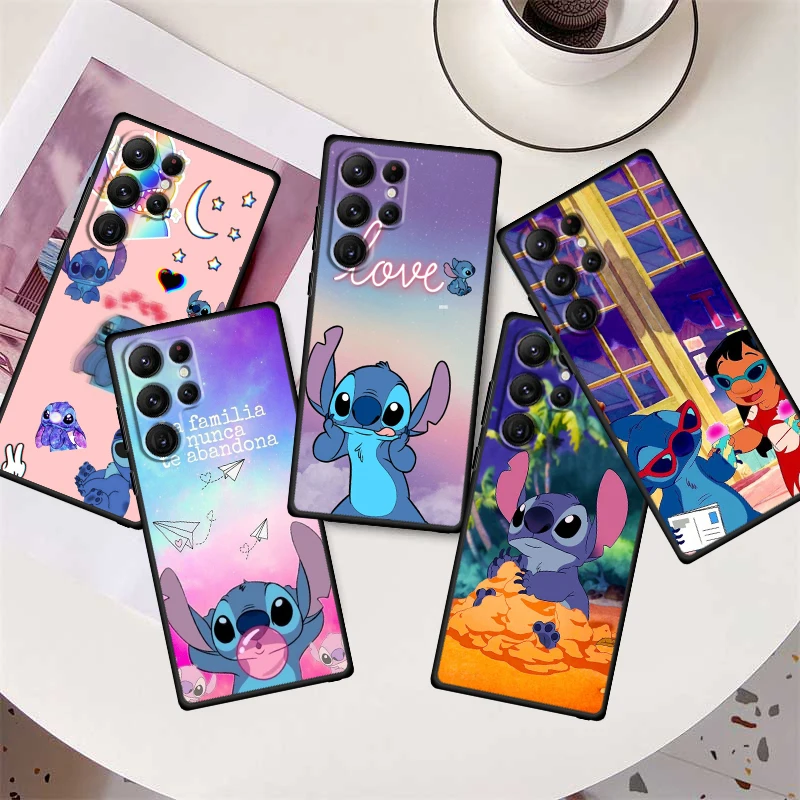 

Stitch Little Monster Phone Case For Samsung Galaxy S23 S22 S21 S20 FE S10 S10E S9 Plus Ultra Pro Lite 5G Black TPU FUnda