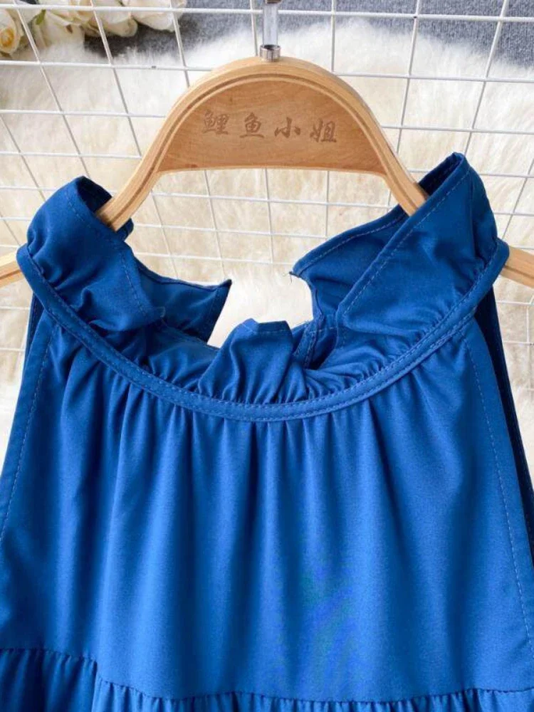 Женское пляжное платье без рукавов летние длинные платья-трапеции большого