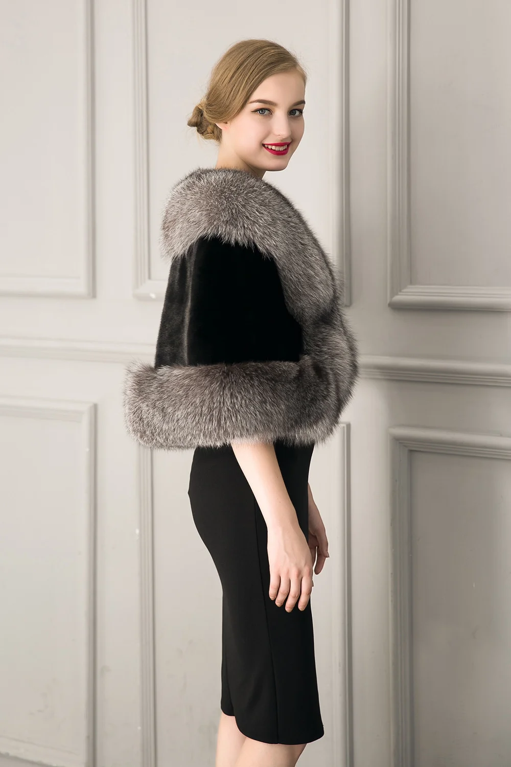ICCLEK 2016 new autumn and winter imitation fur Bridal Shawl dress fox fur shawl