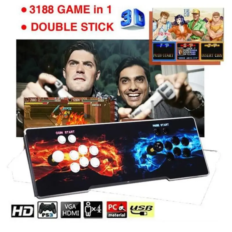 

Arcade Pandora Box 3D Retro Pandora Box 3188/1099/1314/3003 In 1 Save Function Multiplayer Joysticks Game Console 2 Players HWC