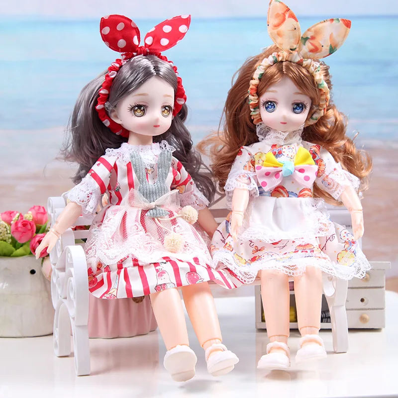 

30 см аниме лицо BJD кукла Лолита платье полный комплект девушка кукла 18 совместное Макияж игрушка лучший подарок на день рождения подарок