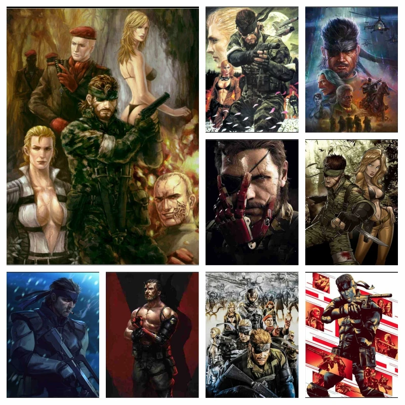 Metal Gear Solid  Diamond Rhinestone Painting Video Game Poster Cross Stitch Embroidery Picture Mosaic Full Drill Home Deco