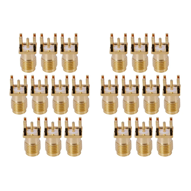 

20X Connector SMA Female Jack Solder Edge 1.6Mm PCB Clip Mount Straight 5.08Mm Gold