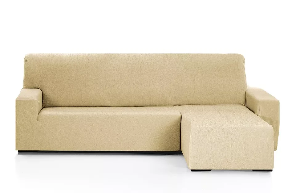 

Chaise Longue sofa cover model Emilia | Color - Beige, chaise longe position-short right arm