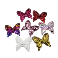 54 4cm glitter paillette butterfly padded appliqued for diy handmade kawaii children hair clip accessories hat shoes