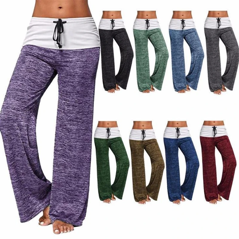 

Women Loose Pants Casual Solid Drawstring Wide Leg Pants FemaleNew Fashion Long Trousers Sweatpants Pajama