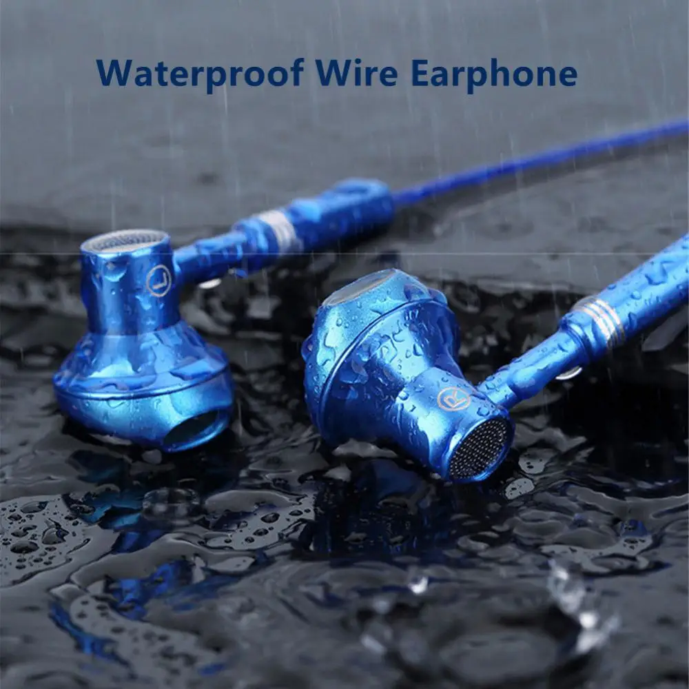 

Four Color Wire Earphone Metal Half In-Ear Subwoofer Headphone Waterproof Anti-sweat Add DSP Sound With Microphone Phone Headset