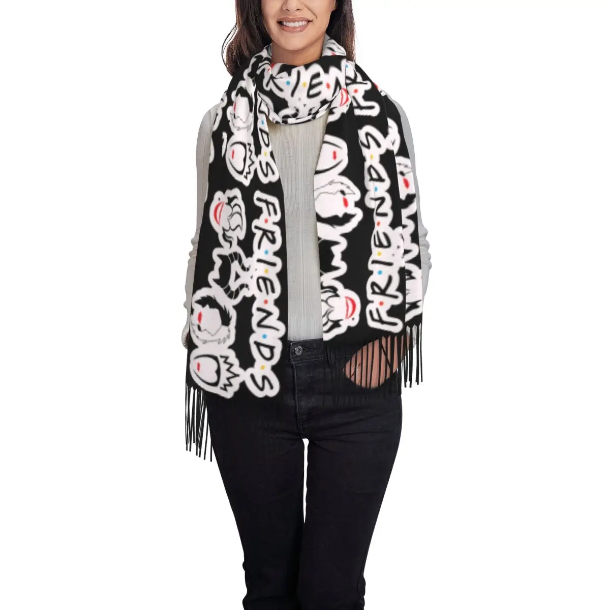 Мягкая шаль на заказ для женщин злодей друзей женская зимняя Осенняя