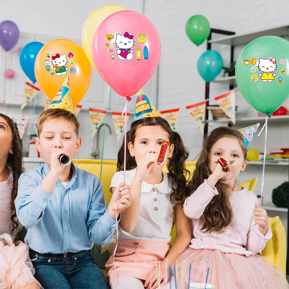 6/12 листов Милые мультяшные наклейки-головоломки Sanrio Hello Kitty Сделай лицо забавная