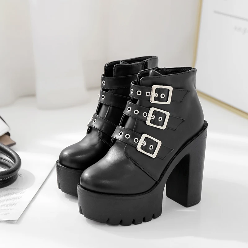 

Сапоги женские на очень высоком каблуке 15 см, пикантные полусапожки в европейском и американском стиле, классические модные короткие сапог...