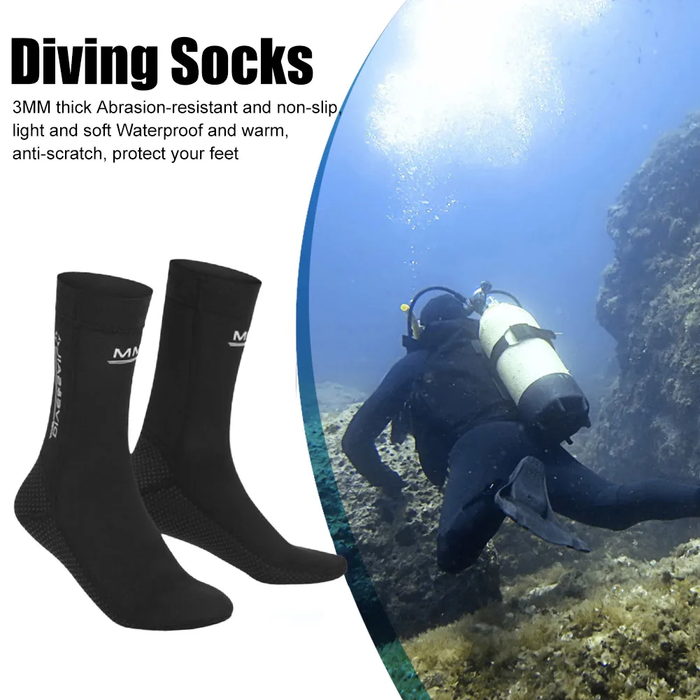 

Носки для дайвинга унисекс, теплые зимние нескользящие Неопреновые сапоги для подводного плавания и серфинга, для мужчин и женщин, 3 мм