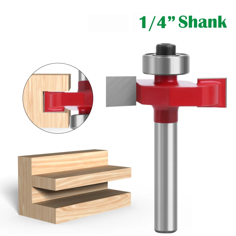 

1PC 1/4" 6.35MM Shank Milling Cutter Wood Carving T-Type Biscuit Joint Slot Cutter Jointing Slotting Router Bit Cutter Working