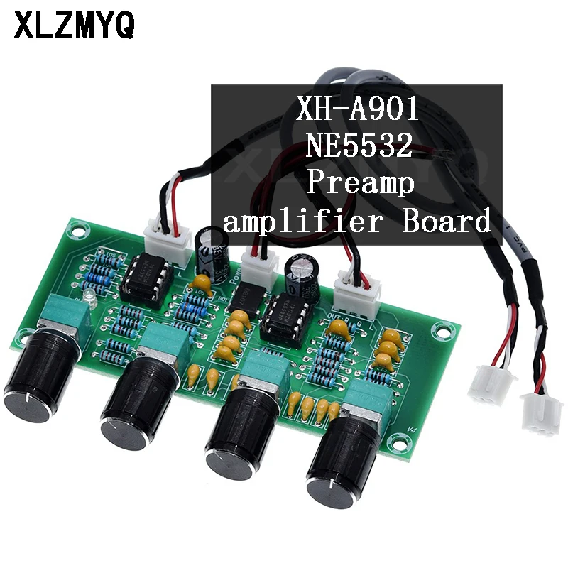 

XH-A901 NE5532 Tone Board Preamp Pre-amp With Treble Bass Volume adjustment Pre-amplifier Tone Controller amplifier Board