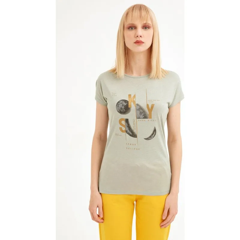 

Moon Printed Tshirt T Shirt Y2K Top Nostalgic Summer Women T-Shirt Anime Bluz