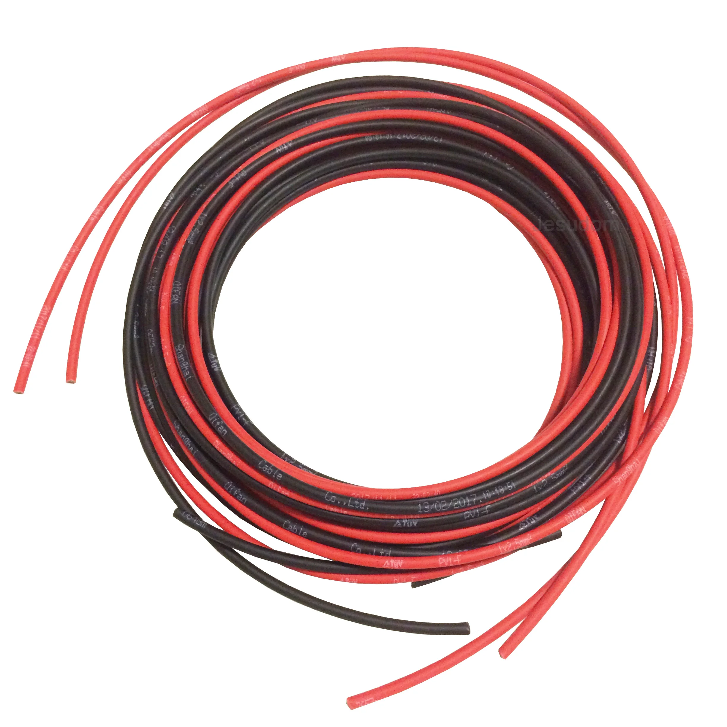 Кабели для солнечных панелей черные + красные с ПВХ изоляцией 10/12/14AWG 6 мм 2/ 4 2/2 5 мм2