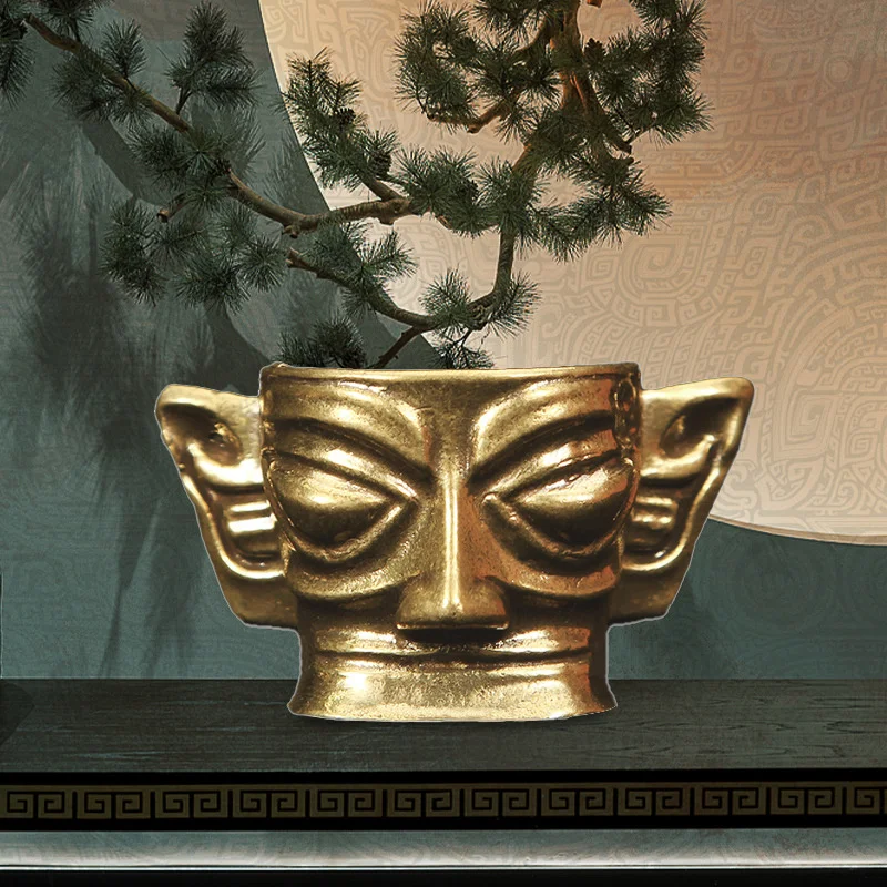 Винтажный латунный настольный орнамент солнце птица вертикальная маска для глаз