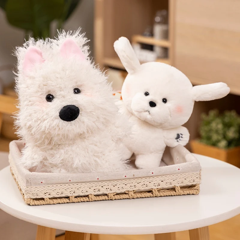 Очаровательные пушистые волосы West Highland White Terrier плюшевые мягкие щенки игрушки