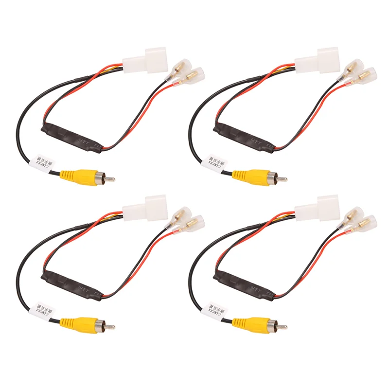 

4X 4 Pin Car Reverse Camera Retention Wiring Harness Cable Plug Adapter Connector Fit for Toyota