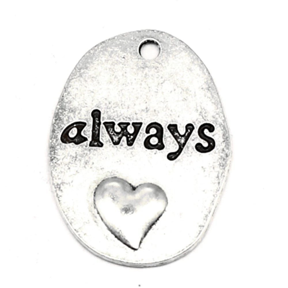 

Oval Word Sign ALWAYS Charm For Making Jewelry Diy Finding 50pcs 18x24mm