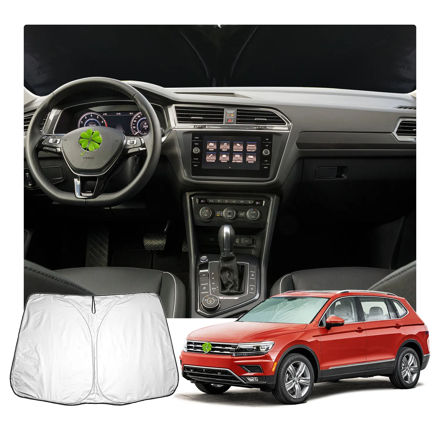 

Car Windshield Sunshade for Tiguan MK2 2017-2022 Front Window Sunscreen Parasol Auto Sunshade Accessories