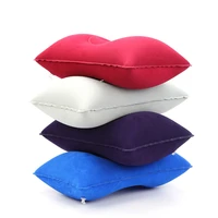 durable portable soft pillow small pvc flocking head rest outdoor travel sleep square inflatable pillow beach cushion head rest