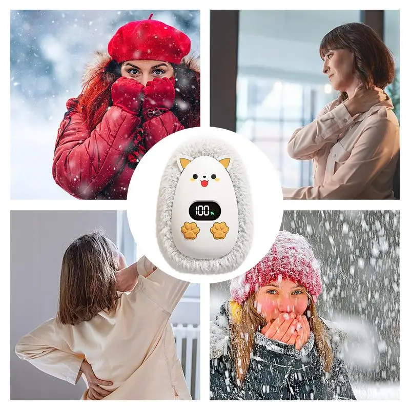 Милый обогреватель для рук Карманный USB-обогреватель с цифровым дисплеем зимний