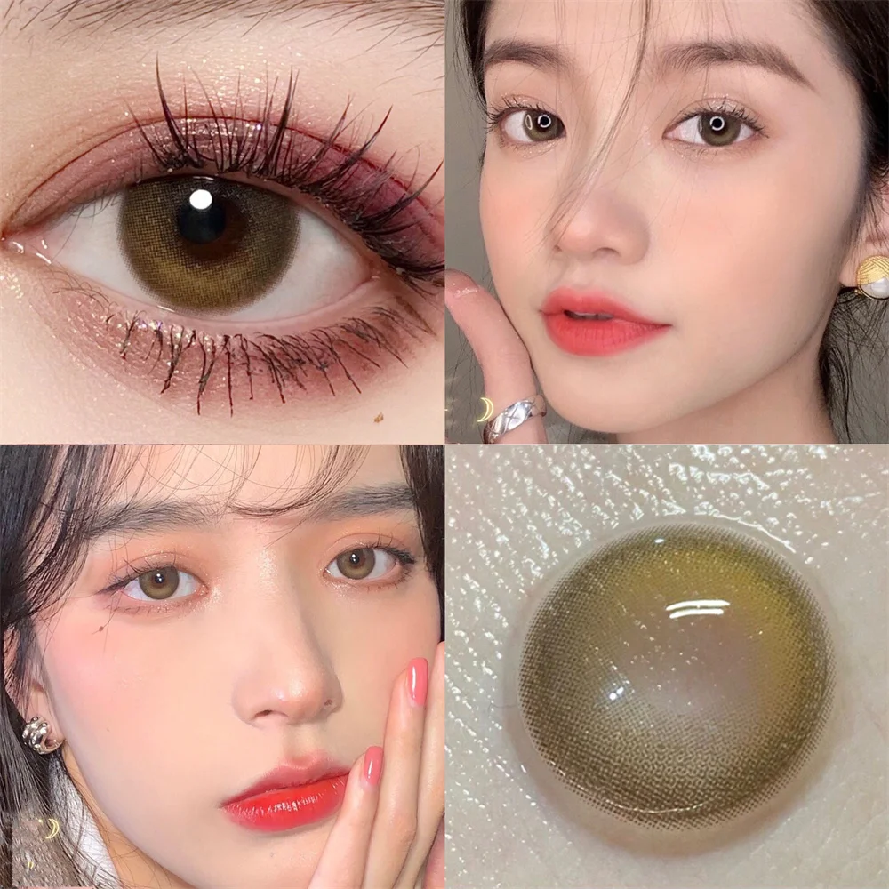 Лазерные коричневые цветные контактные линзы для глаз маленькие красивые зрачки