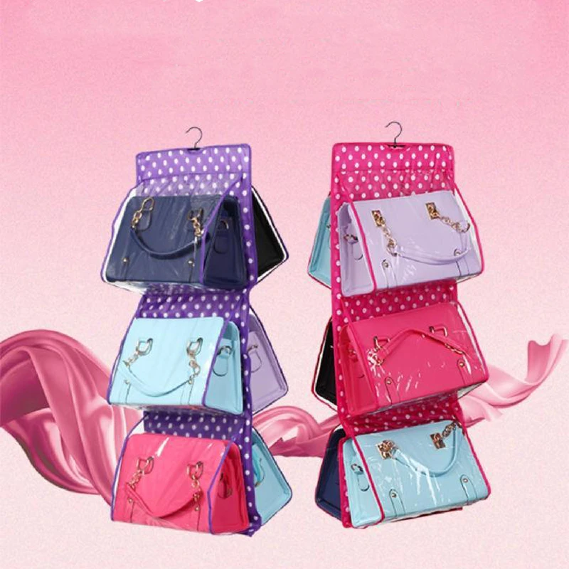 

New Bag Storage Artifact Dot Oxford Cloth Washable Double-sided Hang Type Storage Dust Bag Doll Book Hat Wardrobe Hanging Bag