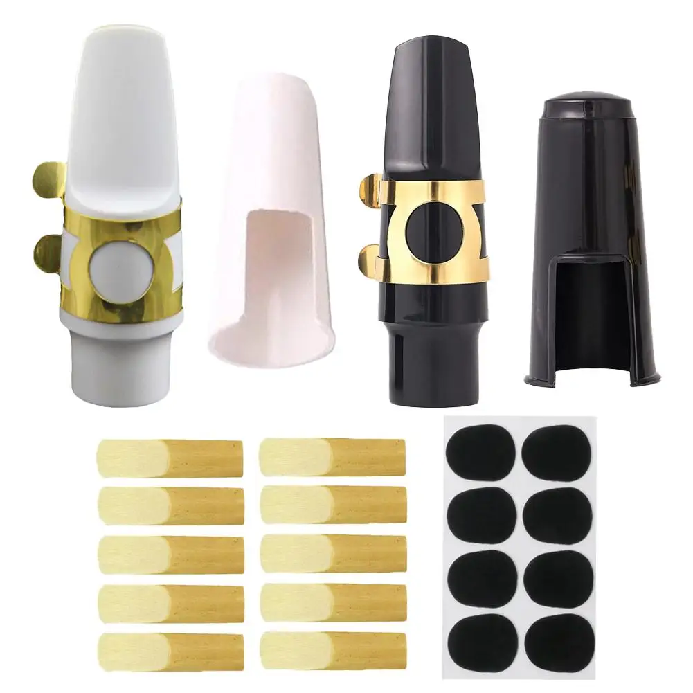 

Alto Saxophone Mouthpiece Set With Mouthpiece Clamp Cap Reeds Tooth Pads Wind Instrument Accessories