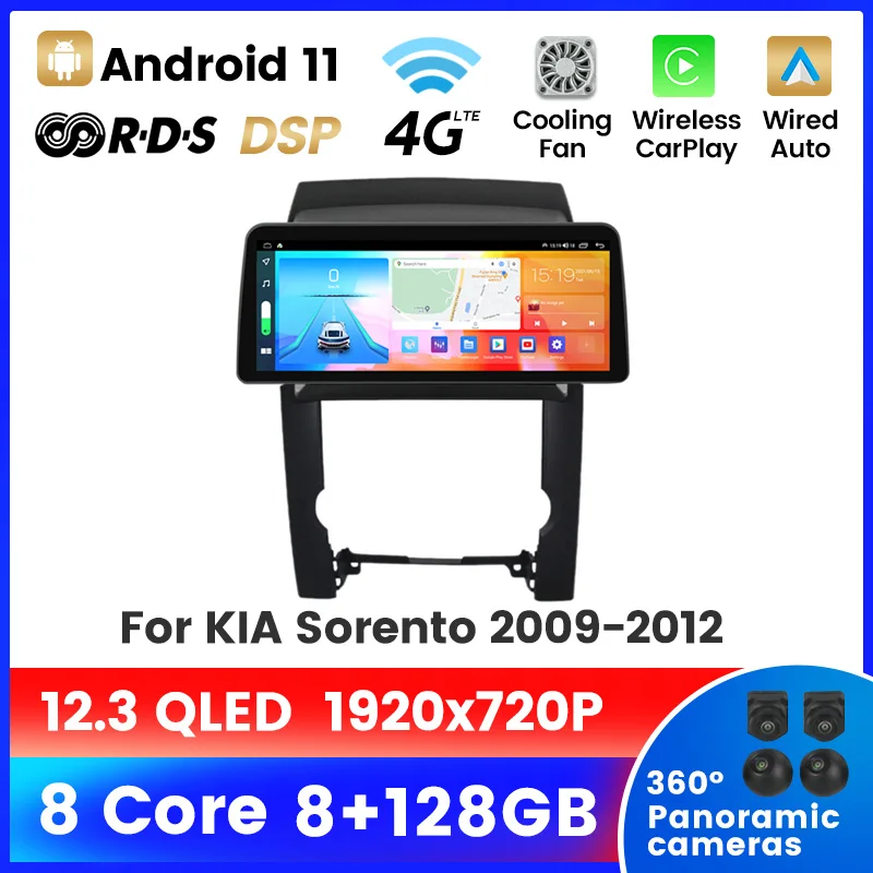 Автомобильный мультимедийный стерео Восьмиядерный WIFI 4G LTE для Kia Sorento 2 XM 2009 2010 2011