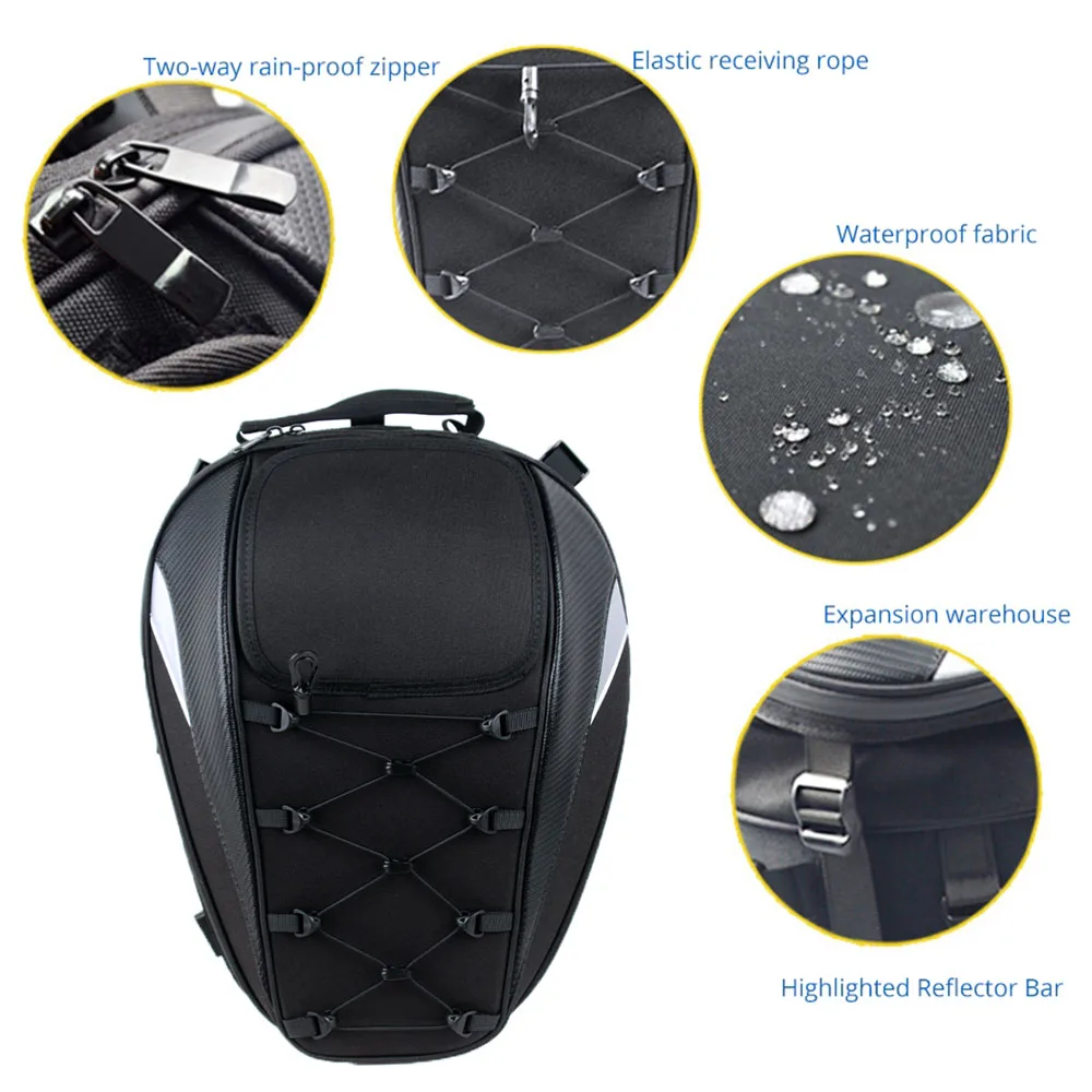 

Motorcycle Backpack Waterproof Bag Large Capacity Motorbike Tail Bag Moto Helmet Backpack Motorcycle Accessories