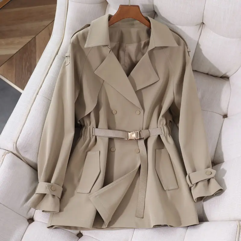 

Khaki Trench Coat Fashion Women Jackets Autumn Clothes Long Sleeve Casual Ladies Overcoat New Spring Sobretudo Feminino S-XXL