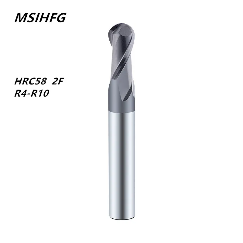 

HRC58 2F Carbide Ball Nose End Mill Aluminium wood Copper Processing CNC Router Tungsten Steel Sprial Bit Carbide End Mill