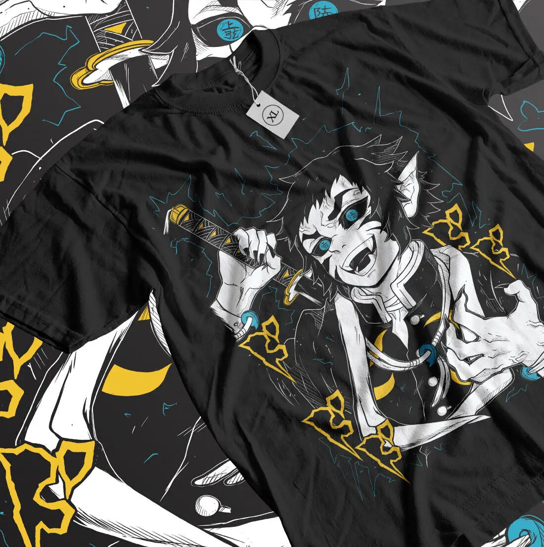 Футболка Anime Kaigaku Demon Slayer: Kimetsu no Yaiba Harajuku Kyojuro Rengoku Gift Shirt